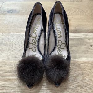Sam Edelman velvet “poof” heels